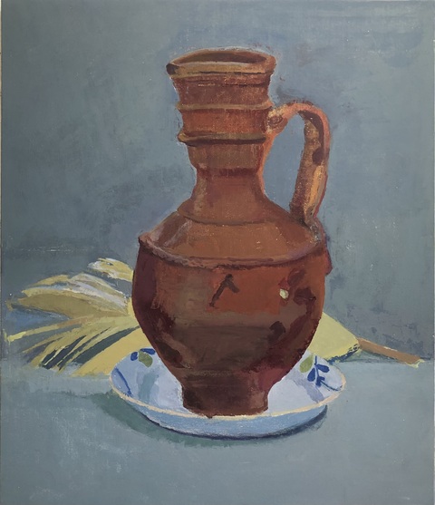 Red Jug I Paintings Oil on canvas over panel