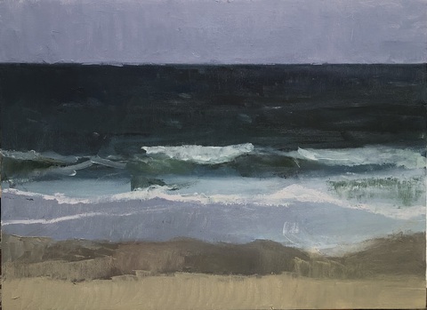 Beach Painting III Paintings Oil on canvas over panel