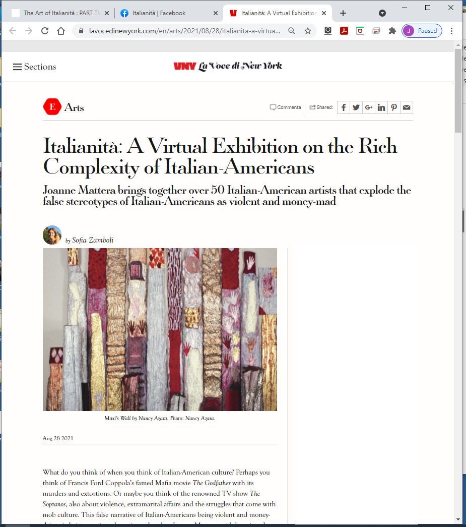 Joanne Mattera : Italianità: An Online Curatorial Project