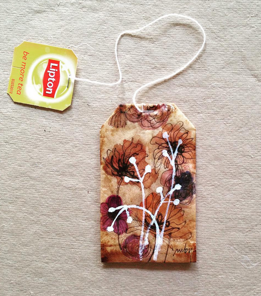 RUBY SILVIOUS Tea bag Art 363 Days of Tea 2015